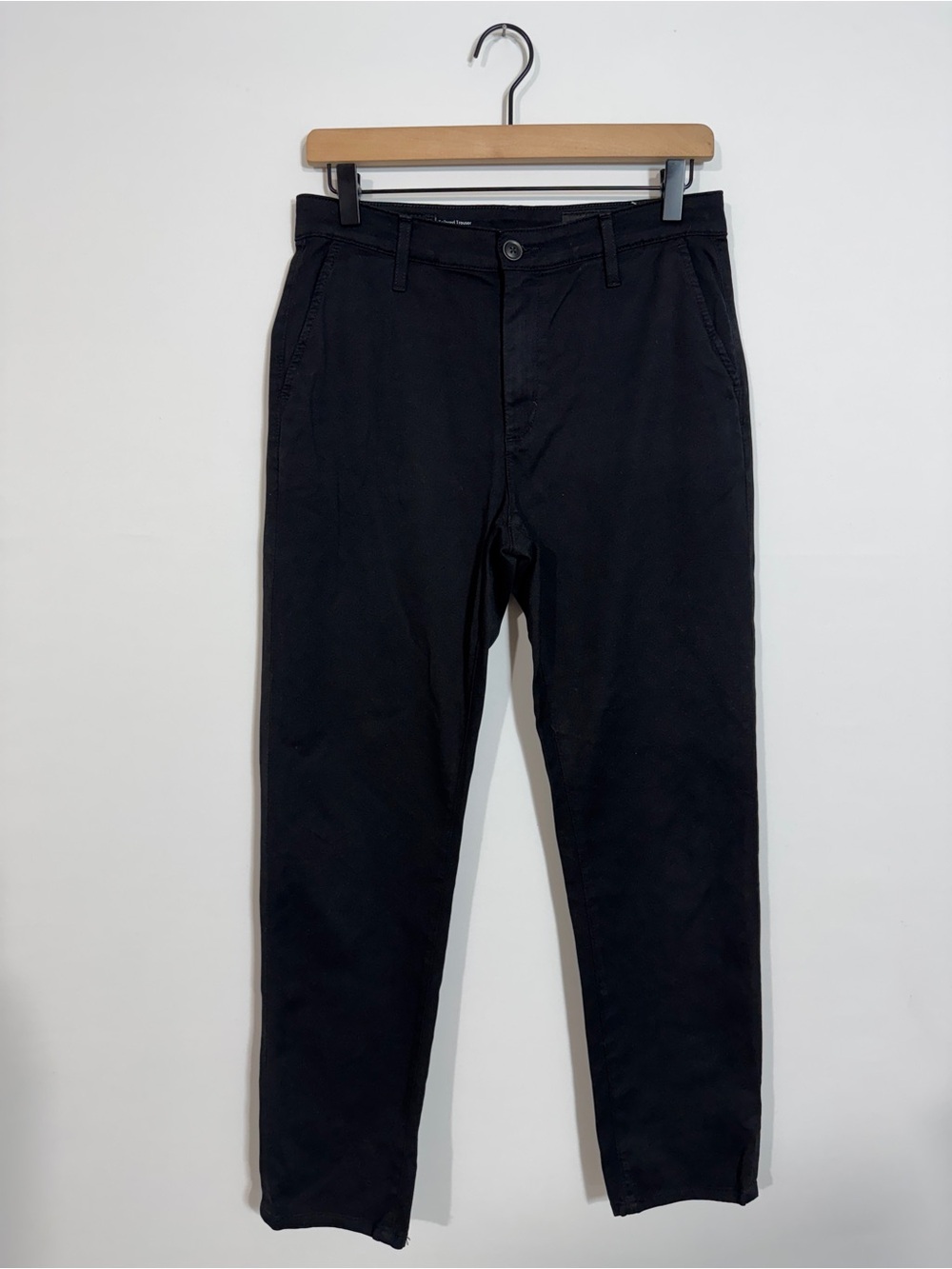 WP43 {AG Jeans} "Caden Tailored Trousers" Black Straight Leg Chinos Khakis Pants